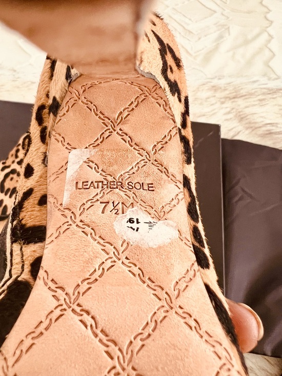 L.A.M.B. Leopard Calf Hair Ankle Boots w/ Box & Dust Bags Stiletto Heel Size 7.5 - Picture 9 of 13